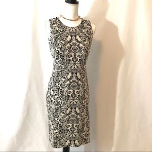 J. McLaughlin Black & Off-White Sheath Dress